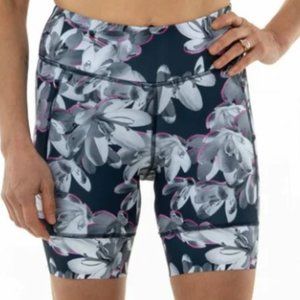 Women's Samsara 7" PADDED bike short for Peloton riders, never worn, Navy Bloom